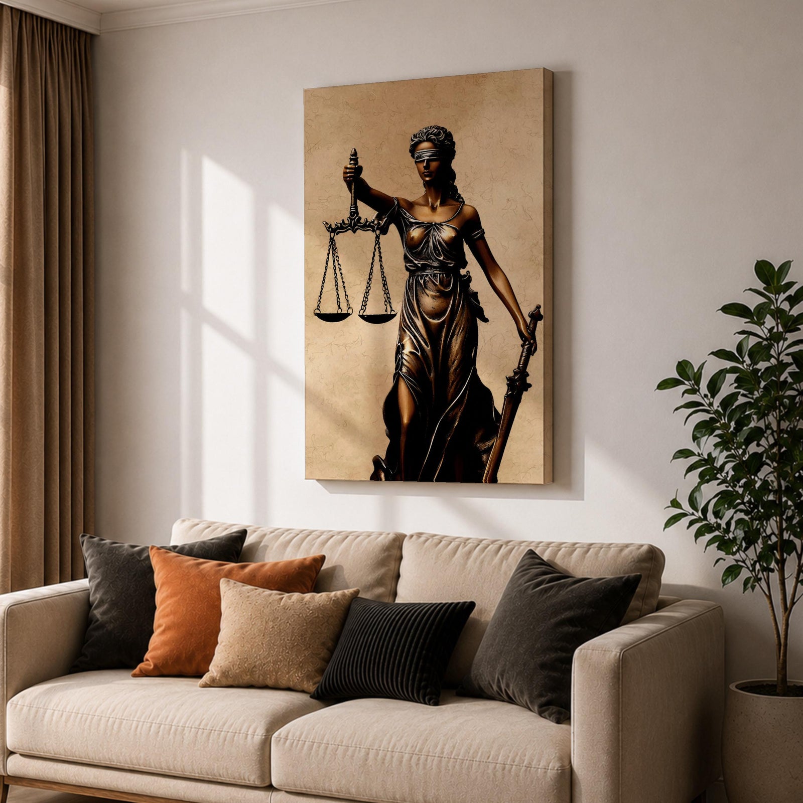 Lady Justice Legal Symbol Wall Art Themis Mythology Icon Gift Office Study Home Decor