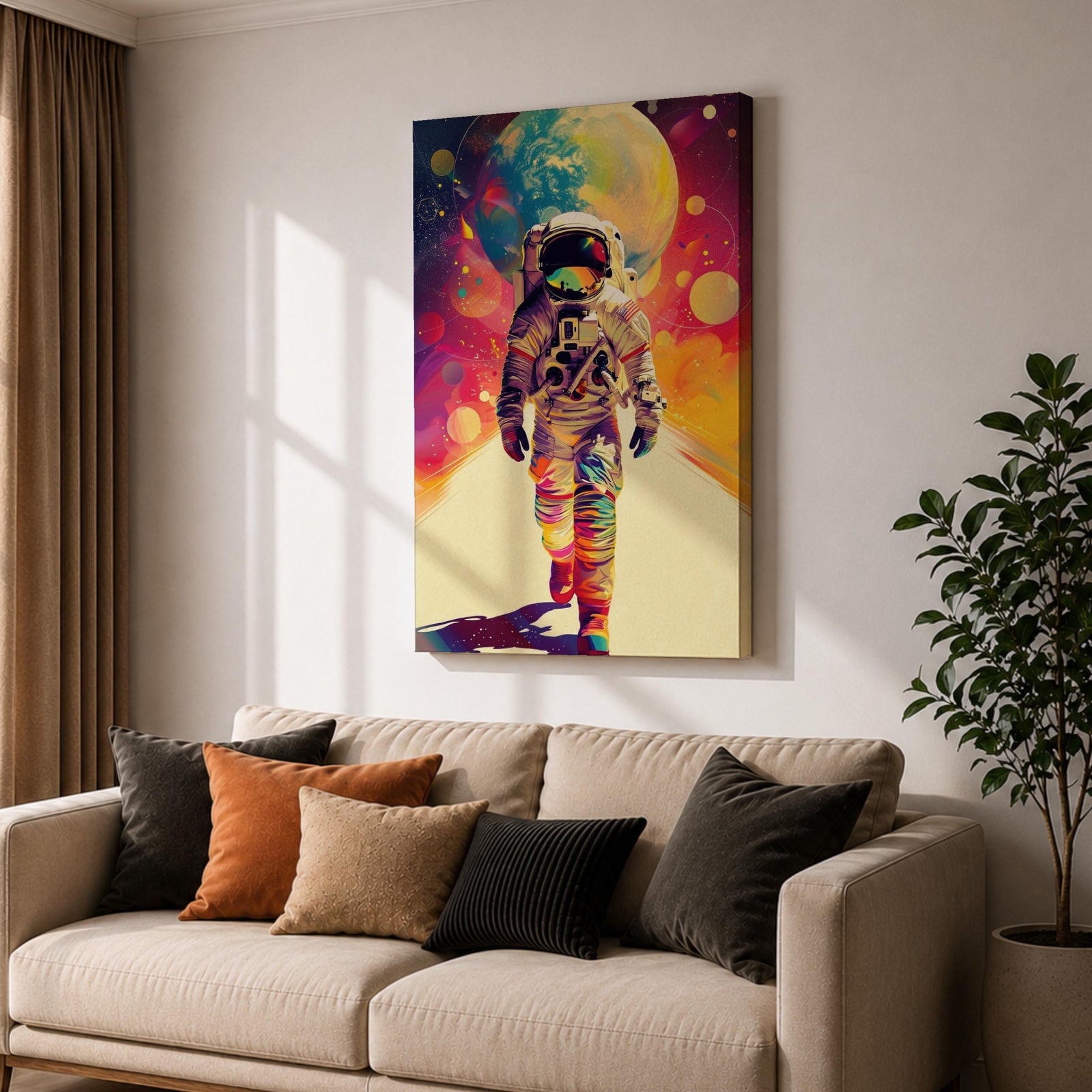 Astronaut Space Wall Art Cosmic Path Explorer Journey Abstract Gift Living Room Home Decor