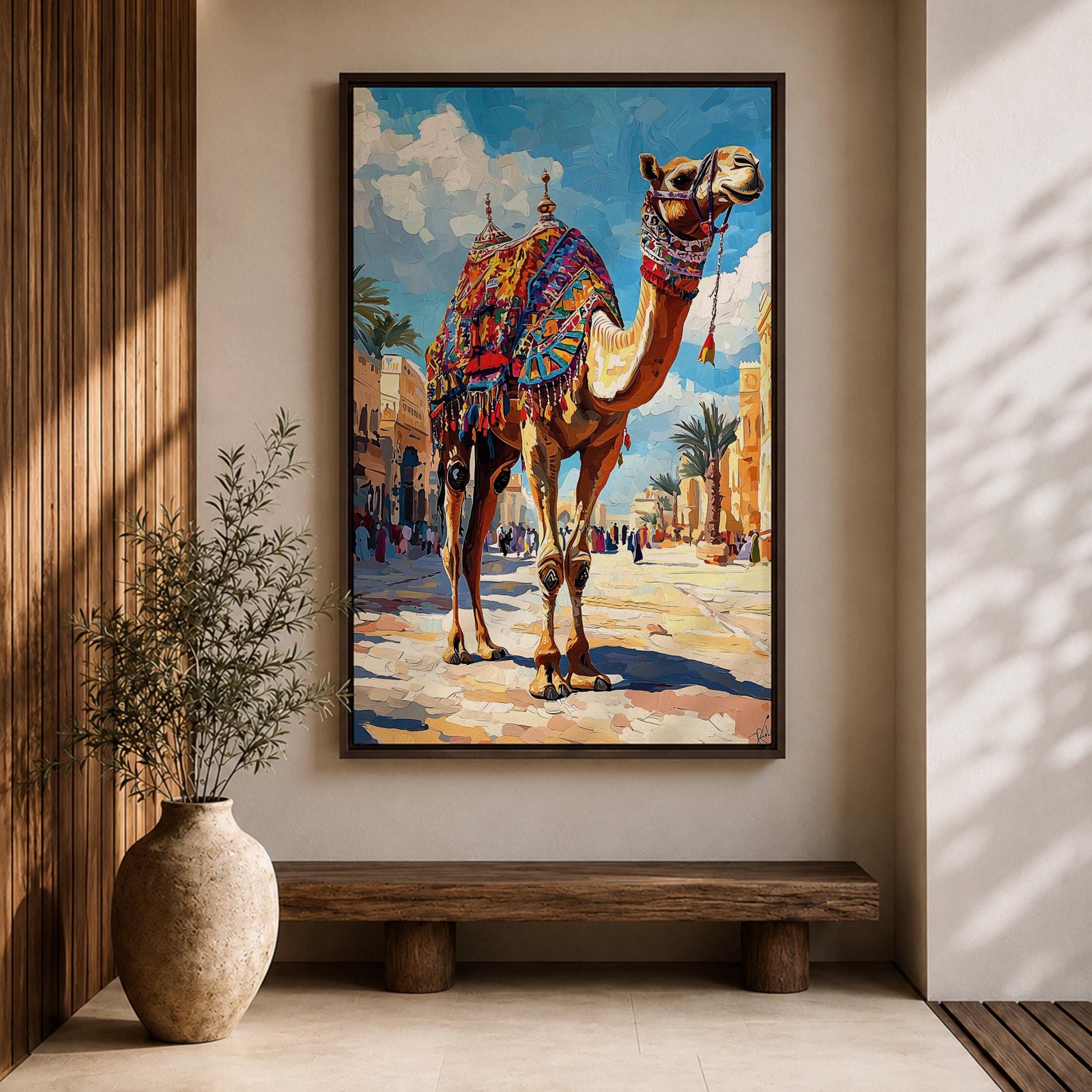 Camel Moroccan Wall Art Arabian Cultural Travel Street Market Gift Living Room Home Decor