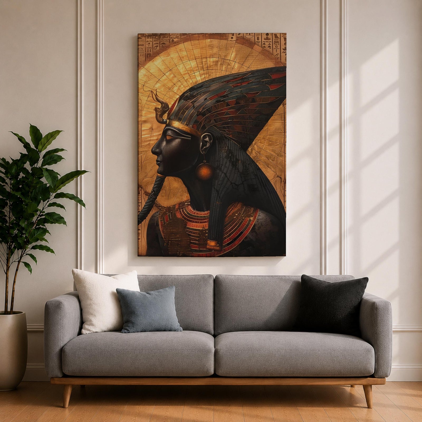 Nefertiti Egyptian Queen Wall Art Ancient Pharaoh Mythology Symbol Gift Living Room Home Decor