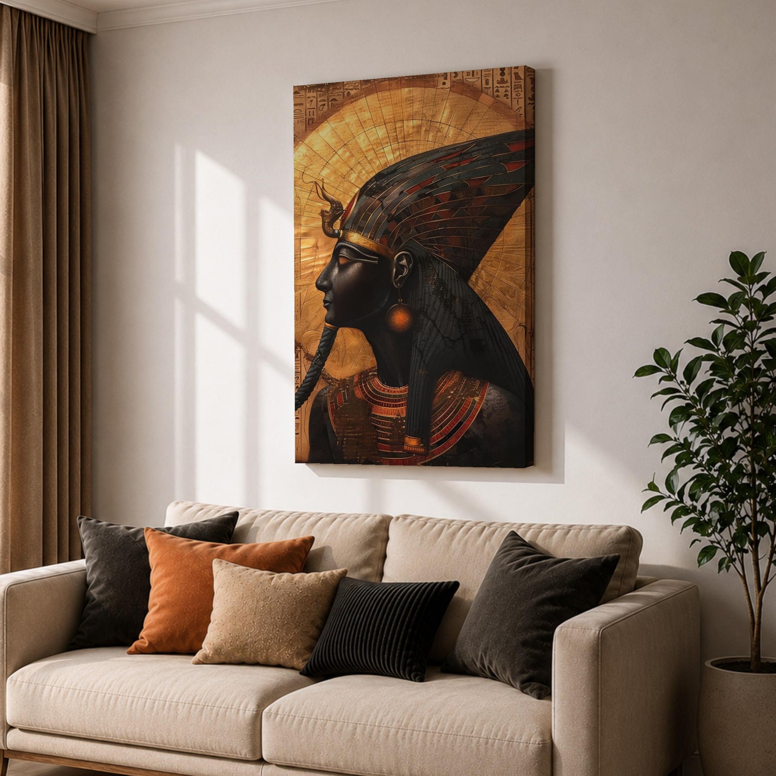 Nefertiti Egyptian Queen Wall Art Ancient Pharaoh Mythology Symbol Gift Living Room Home Decor