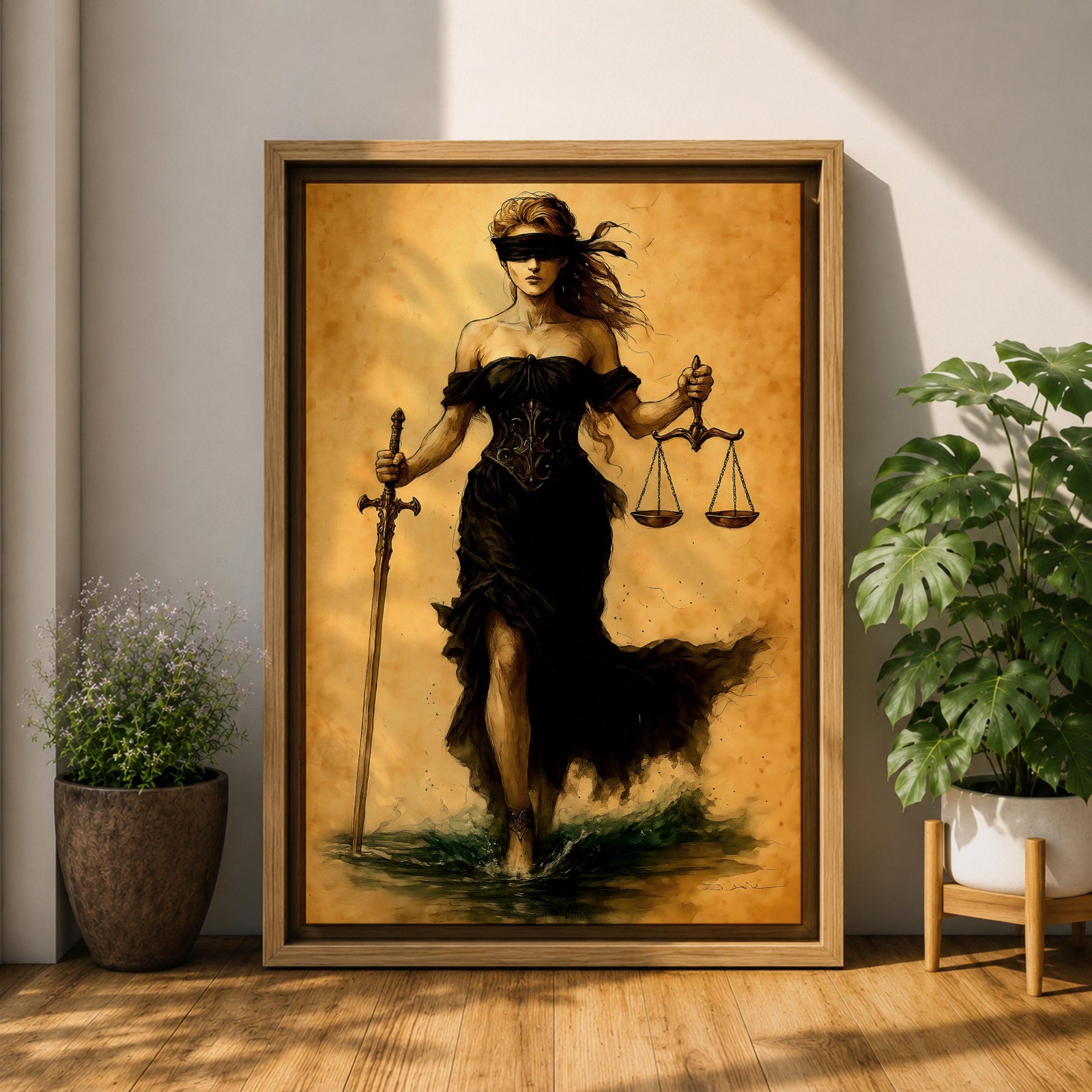 Lady Justice Legal Wall Art Themis Goddess Mythology Symbol Gift Office Study Home Decor