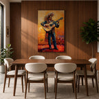Mariachi Guitarist Mexican Cultural Wall Art Charro Folk Music Gift Living Room Home Decor