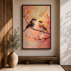 Bird Couple Wildlife Wall Art Love Songbirds Print Floral Nature Gift Bedroom Home Decor