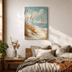 Sailboat Nautical Wall Art Beach Ocean Seascape Coastal Nature Gift Living Room Home Decor