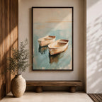 Row Boats Coastal Nautical Wall Art Dinghies Nature Seaside Gift Living Room Home Decor
