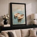 Row Boats Coastal Nautical Wall Art Dinghies Nature Seaside Gift Living Room Home Decor