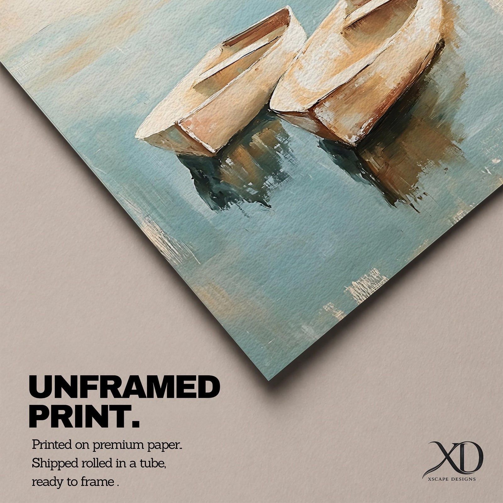 Row Boats Coastal Nautical Wall Art Dinghies Nature Seaside Gift Living Room Home Decor