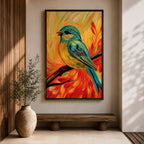Perched Bird Wildlife Wall Art Garden Songbird Print Nature Gift Living Room Home Decor