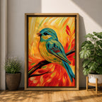 Perched Bird Wildlife Wall Art Garden Songbird Print Nature Gift Living Room Home Decor