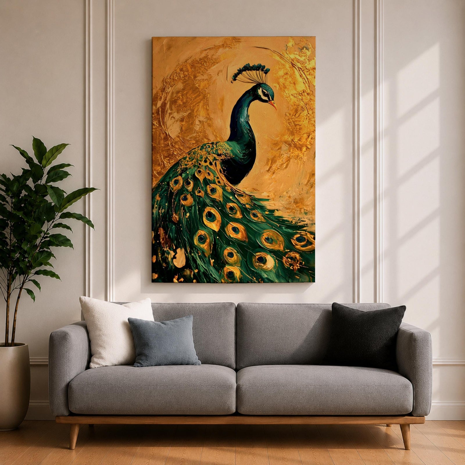 Peacock Bird Wall Art Animal Feathers Wildlife Nature Symbol Gift Living Room Home Decor