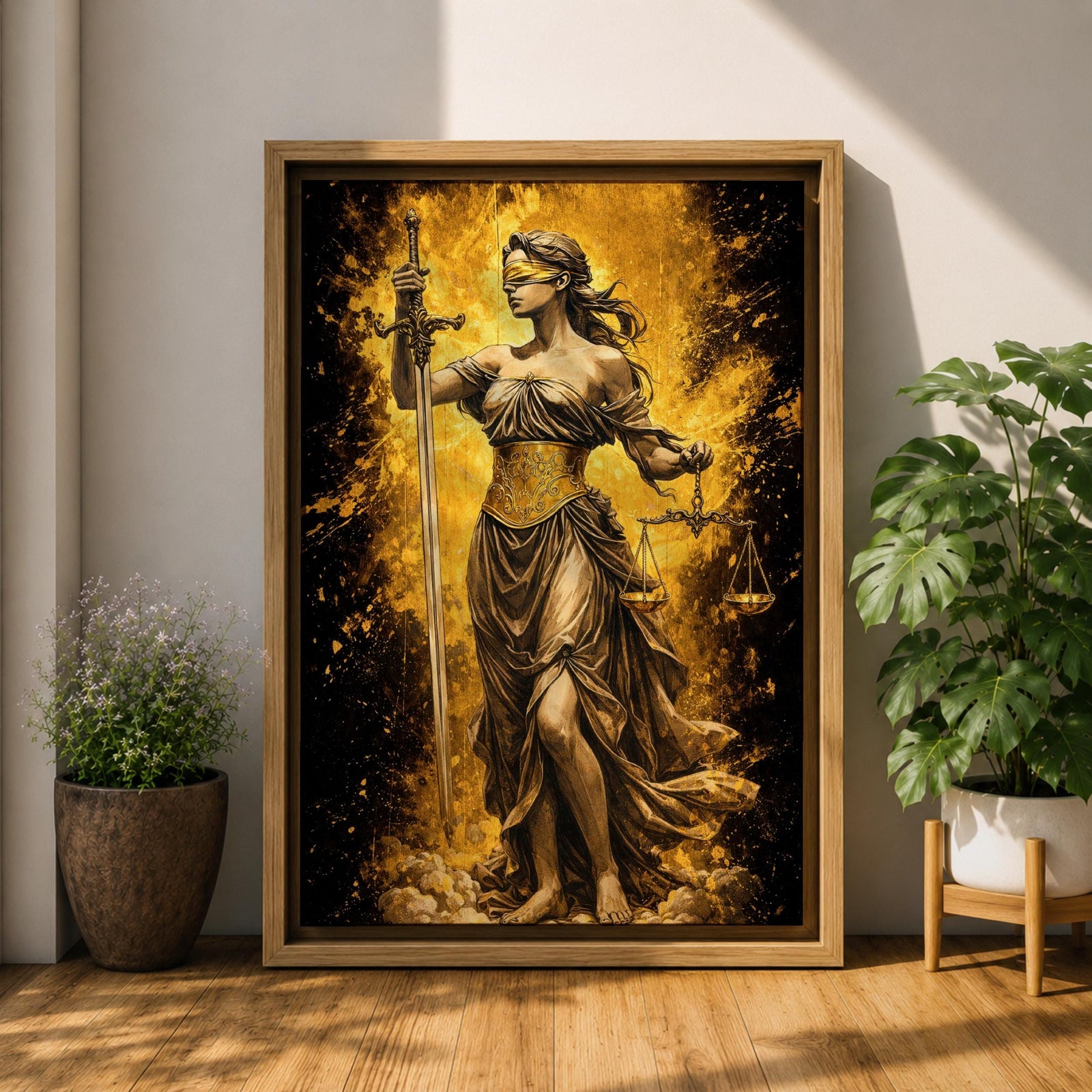 Lady Justice Goddess Wall Art Themis Greek Mythology Symbol Gift Law Office Home Decor