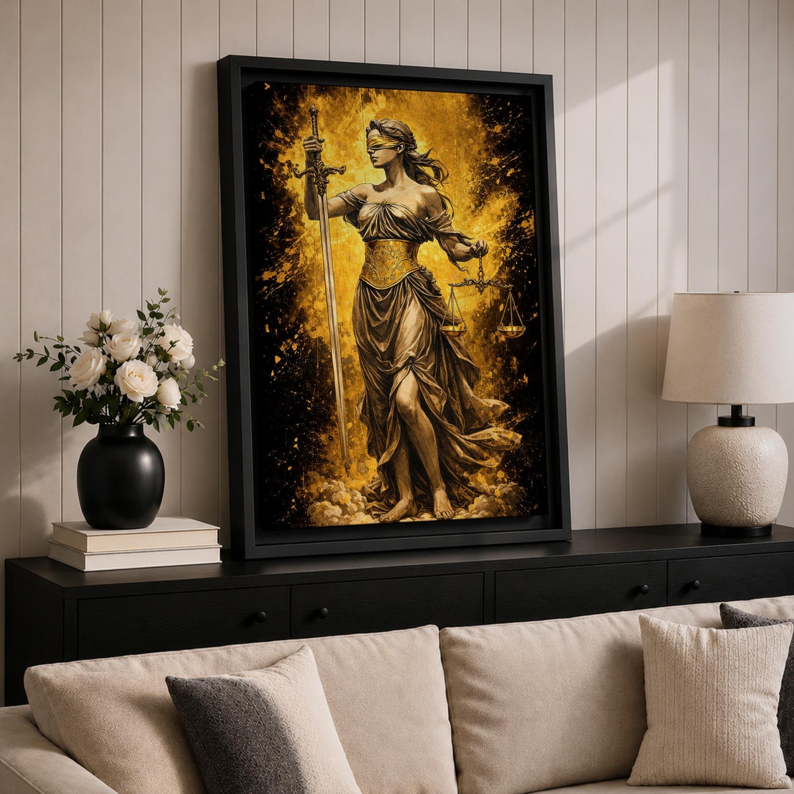 Lady Justice Goddess Wall Art Themis Greek Mythology Symbol Gift Law Office Home Decor