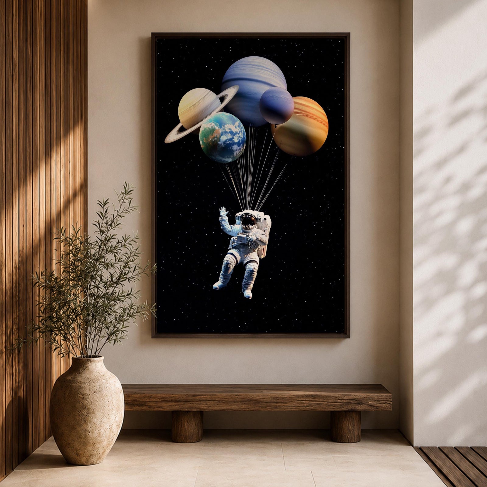Astronaut Space Wall Art Solar Balloons Space Fantasy Symbol Gift Living Room Home Decor