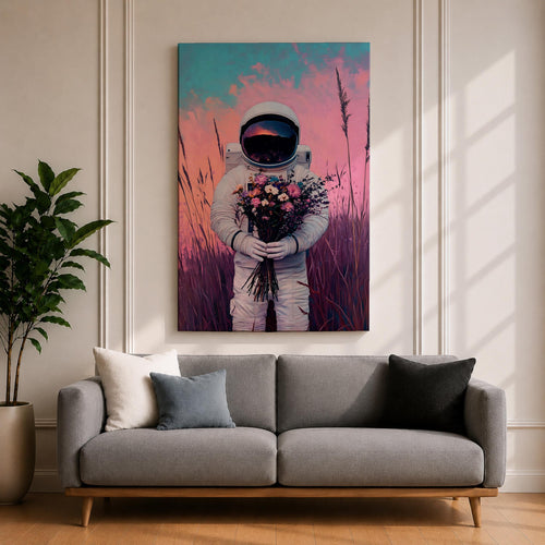 Astronaut Space Wall Art Cosmonaut Explorer Abstract Floral Symbol Gift Living Room Home Decor