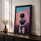 Astronaut Space Wall Art Cosmonaut Explorer Abstract Floral Symbol Gift Living Room Home Decor