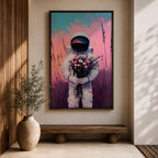 Astronaut Space Wall Art Cosmonaut Explorer Abstract Floral Symbol Gift Living Room Home Decor