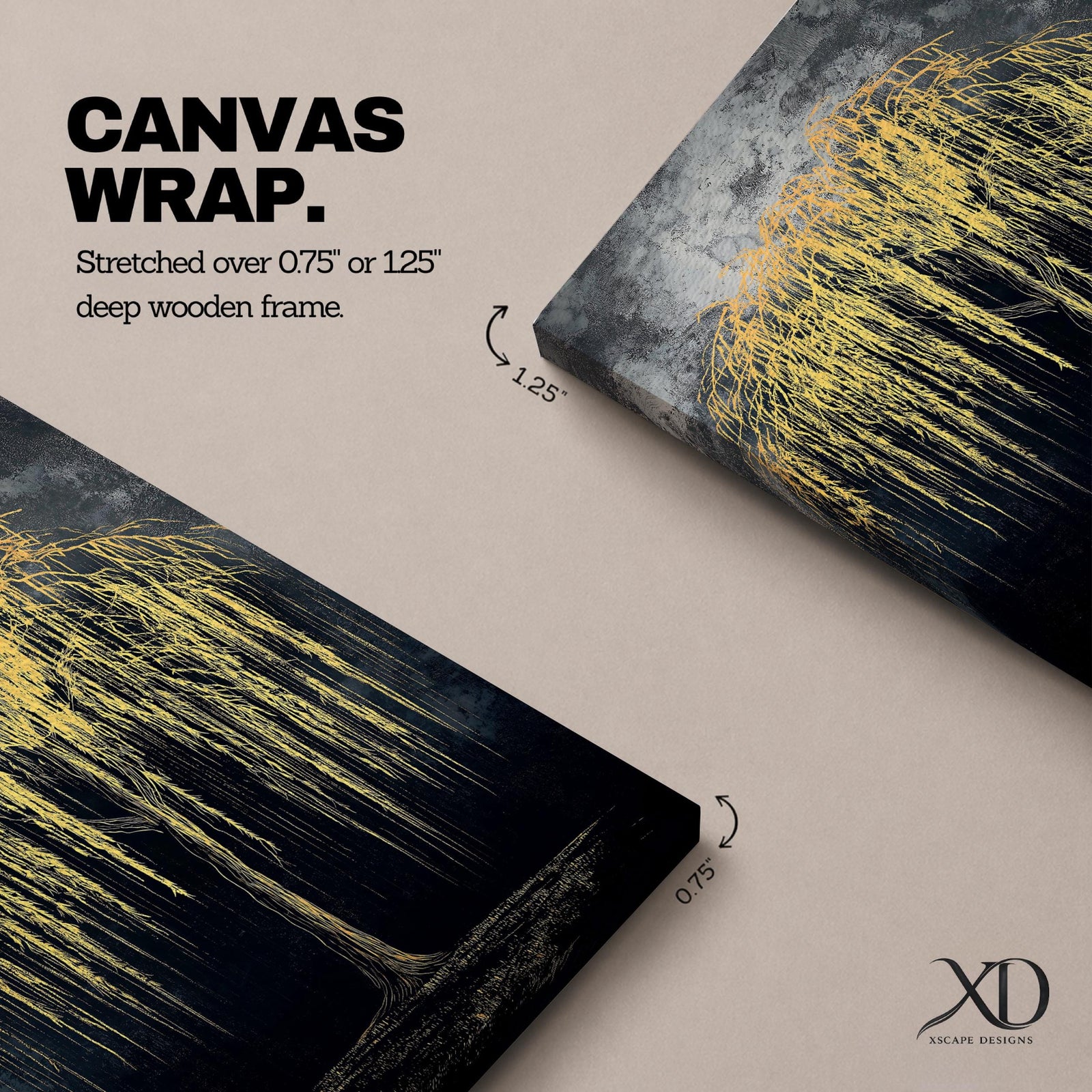 A vintage-style framed canvas wall art depicting a willow tree with long, flowing branches cascading downward. The artwork features textured, detailed line work creating a naturalistic yet stylized representation of the tree against a dark, textured background emphasizing the tree’s silhouette and form.