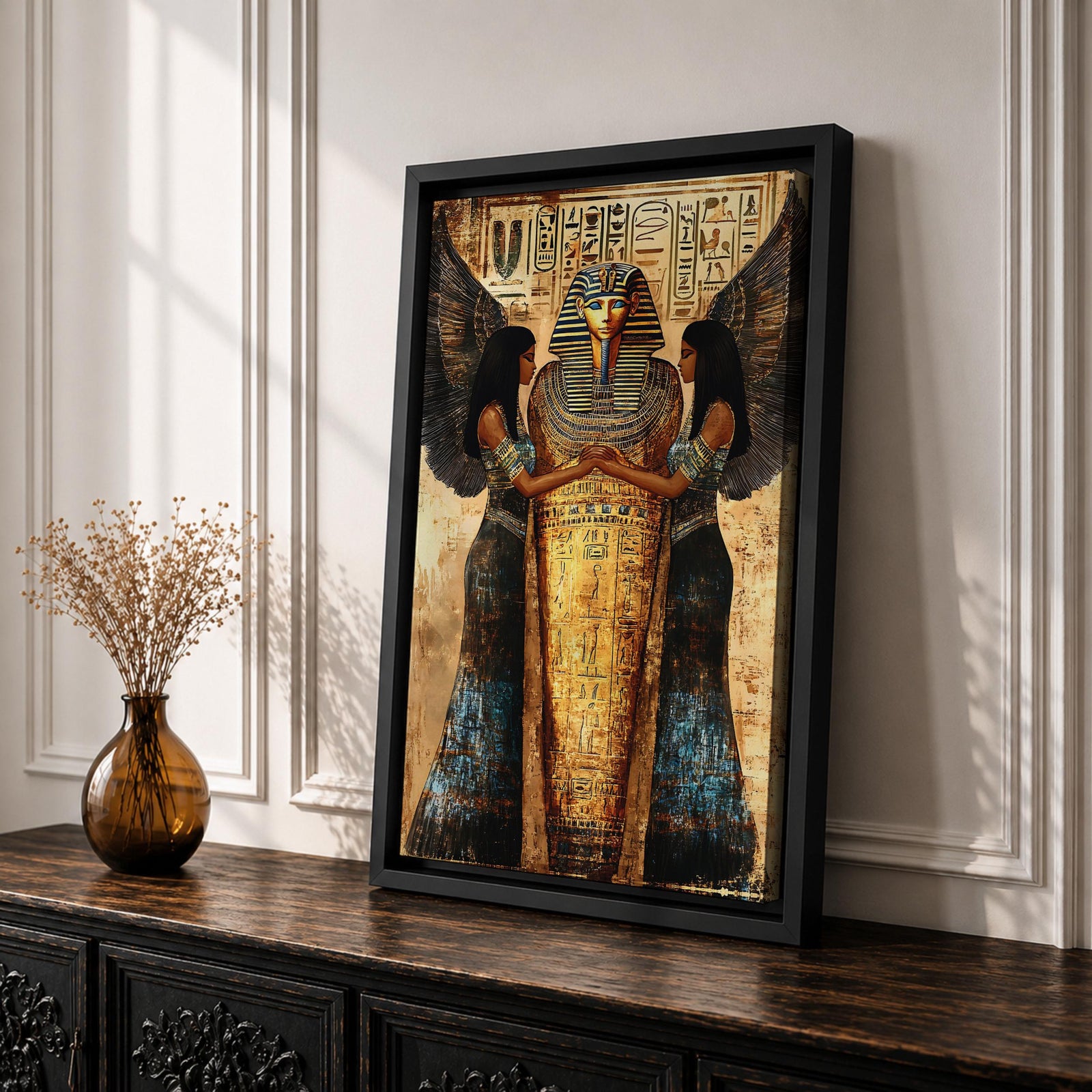 Tutankhamun Pharaoh Egyptian Wall Art King Tut Mythology Symbol Gift Living Room Home Decor