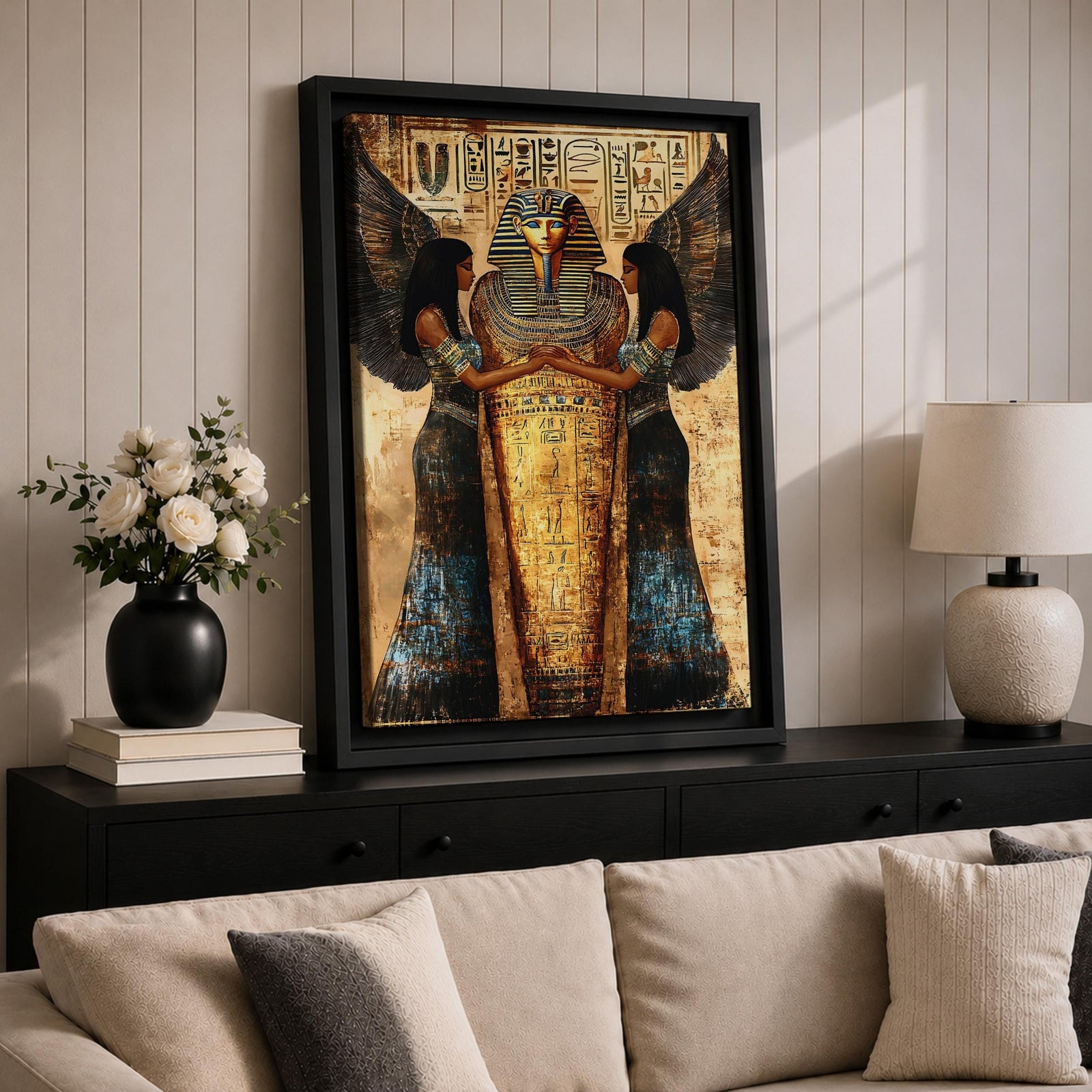 Tutankhamun Pharaoh Egyptian Wall Art King Tut Mythology Symbol Gift Living Room Home Decor