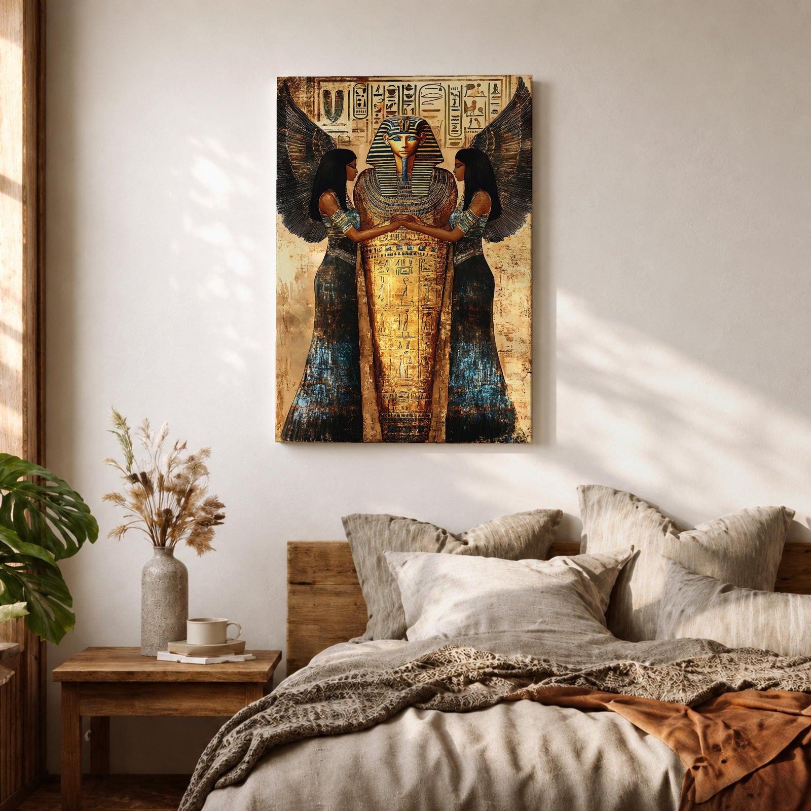 Tutankhamun Pharaoh Egyptian Wall Art King Tut Mythology Symbol Gift Living Room Home Decor