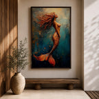 Mermaid Mythical Wall Art Sea Goddess Nymph Ocean Fantasy Gift Living Room Home Decor
