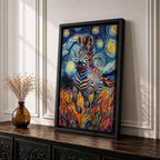 Zebra Animal Wall Art Running Zebra Horse Abstract Nature Gift Living Room Home Decor