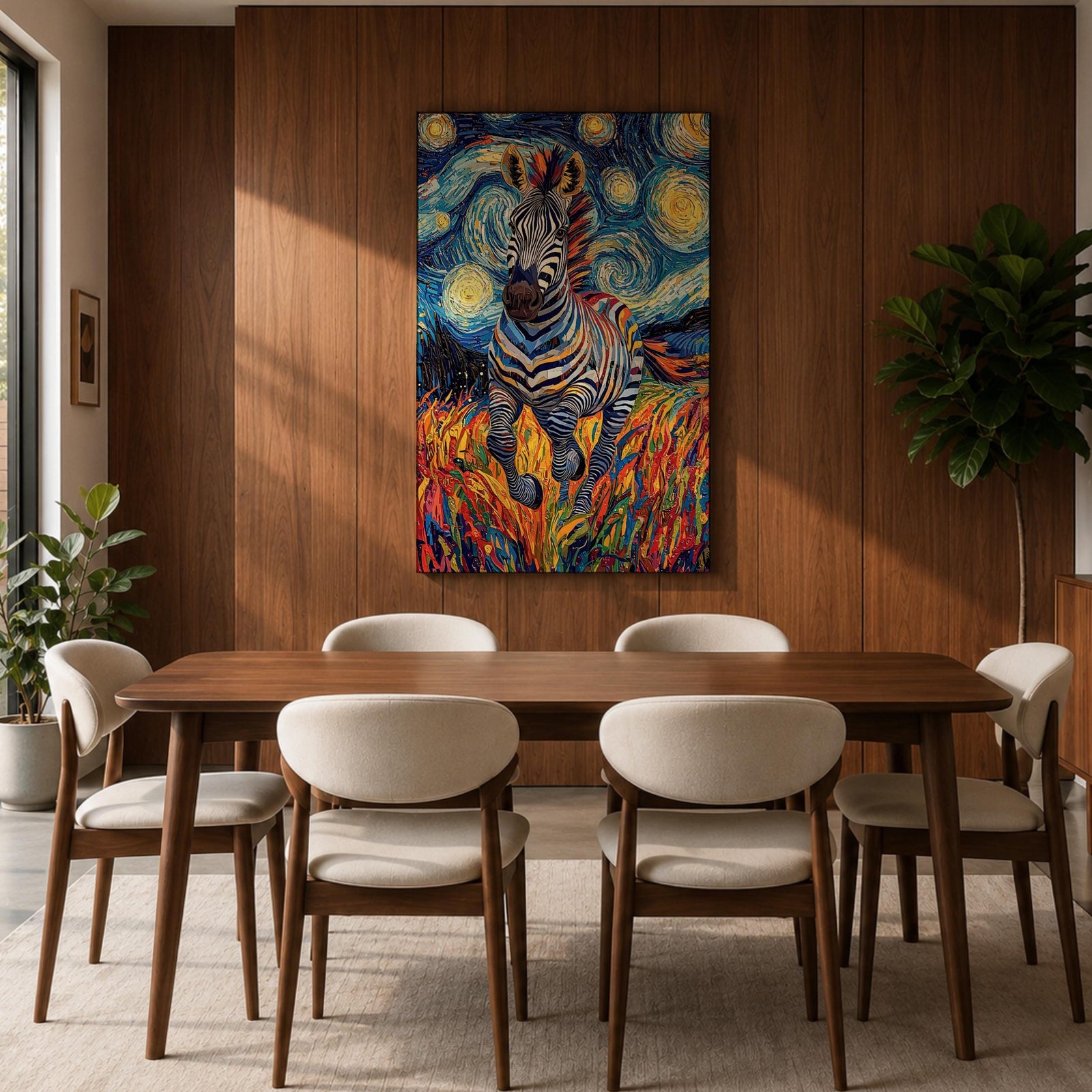 Zebra Animal Wall Art Running Zebra Horse Abstract Nature Gift Living Room Home Decor