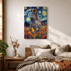 Zebra Animal Wall Art Running Zebra Horse Abstract Nature Gift Living Room Home Decor