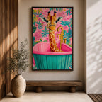 Giraffe Wildlife Wall Art Bathtub Animal Tropical Nature Gift Kids Nursery Bathroom Home Decor