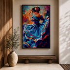 Flamenco Dancer Mexican Wall Art Folklorico Dance Traditional Abstract Gift Living Room Home Decor