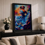 Flamenco Dancer Mexican Wall Art Folklorico Dance Traditional Abstract Gift Living Room Home Decor