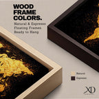 Panoramic artwork of a world map rendered in textured metallic gold against a deep black background. The continents appear with rough painterly edges and splattered gold accents, creating a bold global composition with strong contrast and modern map styling.