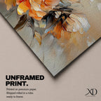 Panoramic floral painting of large blooming peony flowers with layered petals in warm peach and cream tones. Expressive palette knife brushstrokes create textured petals and soft shadows while the blossoms spread across the wide horizontal composition against a light neutral background.