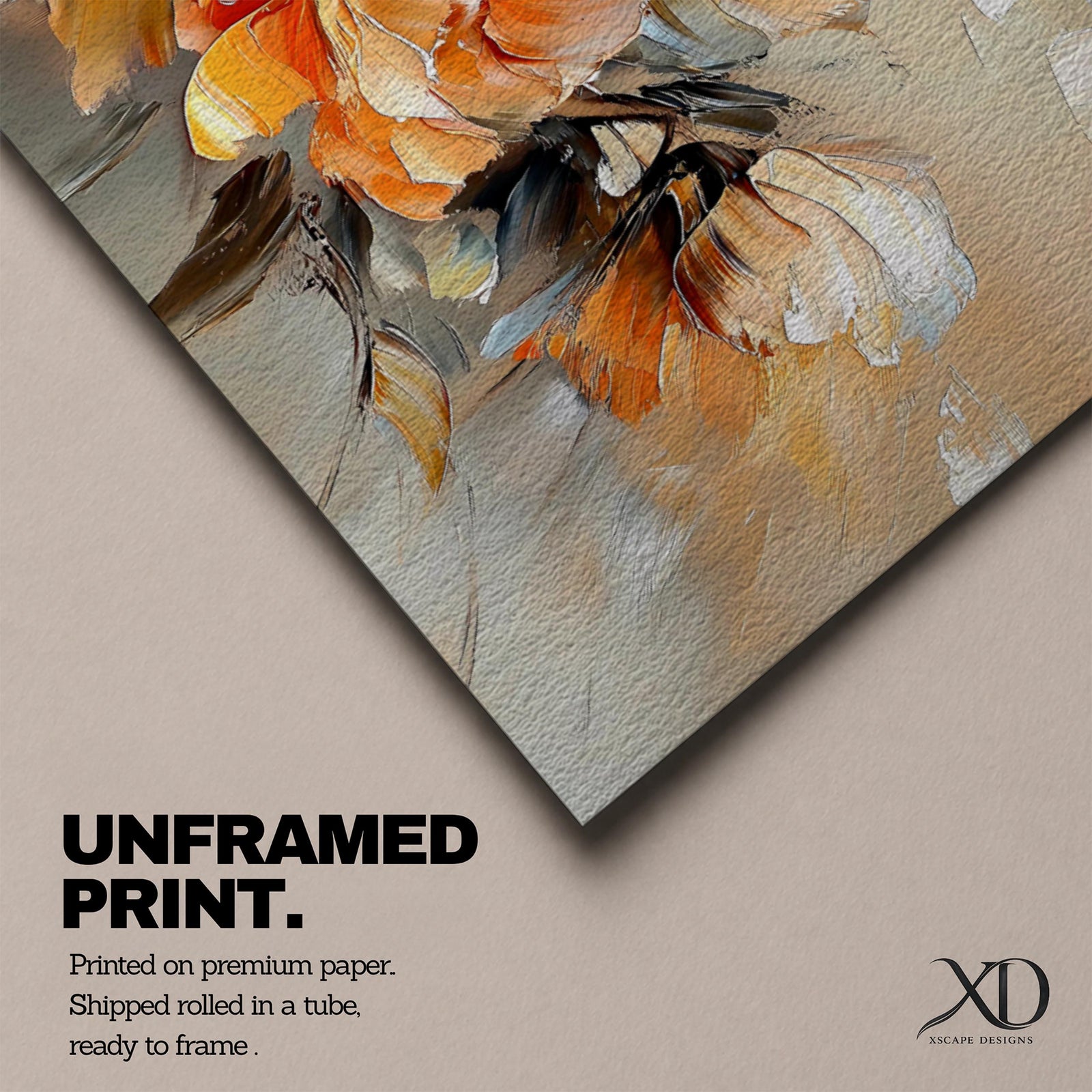 Panoramic floral painting of large blooming peony flowers with layered petals in warm peach and cream tones. Expressive palette knife brushstrokes create textured petals and soft shadows while the blossoms spread across the wide horizontal composition against a light neutral background.