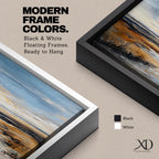 A panoramic abstract marsh landscape featuring layered grasses and reflective water channels, rendered with textured brushstrokes and blended earthy tones that create depth and movement, capturing the quiet flow of a wetland environment across a wide horizontal composition with soft atmospheric transitions.