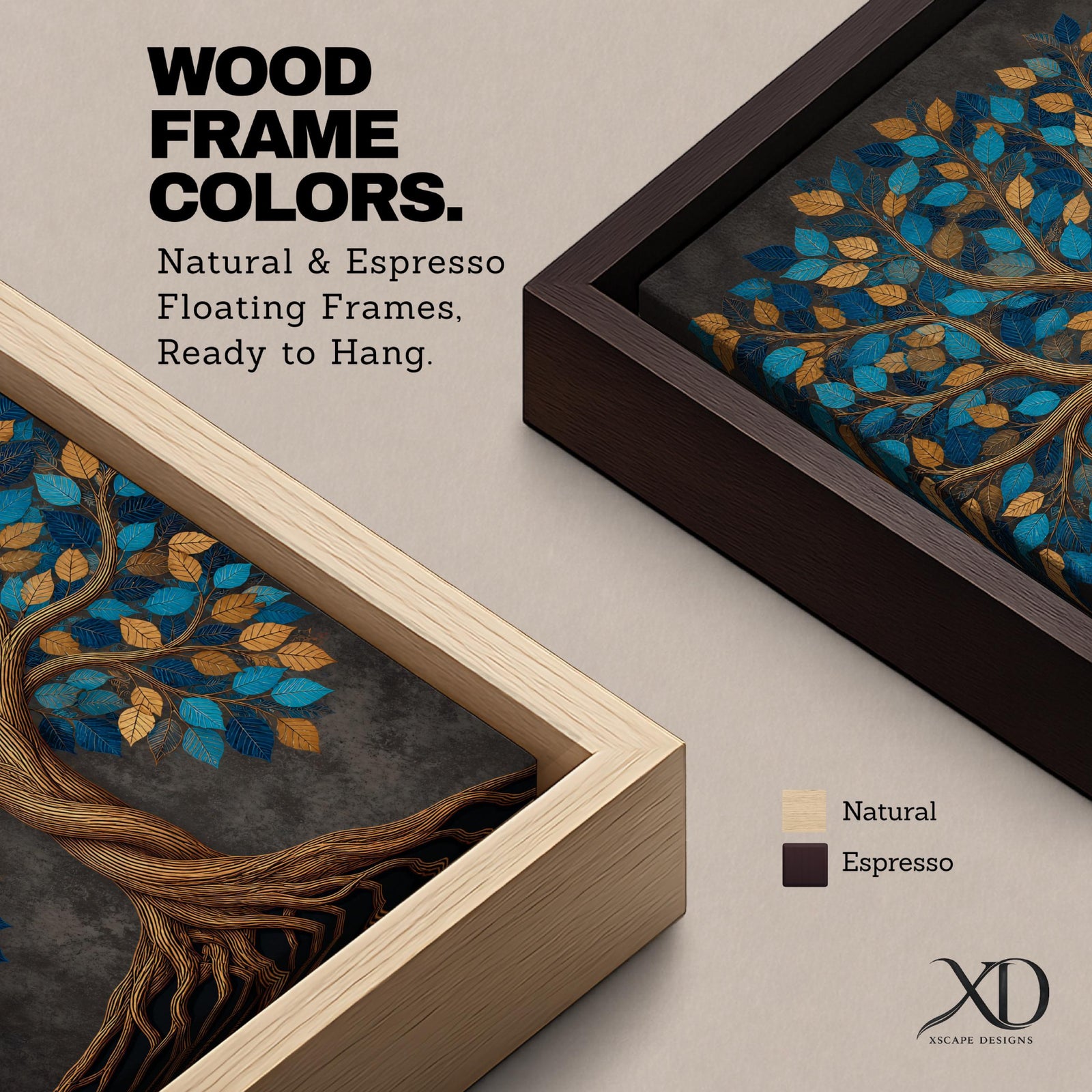 Bring harmony and elegance into your home with this Tree of Life Wall Art, featuring striking teal and gold leaves against a richly textured charcoal background. Twisting branches and intricate roots create a contemporary botanical design that symbolizes strength, growth, and connection, making it a beautiful centerpiece for spiritual and modern interiors.