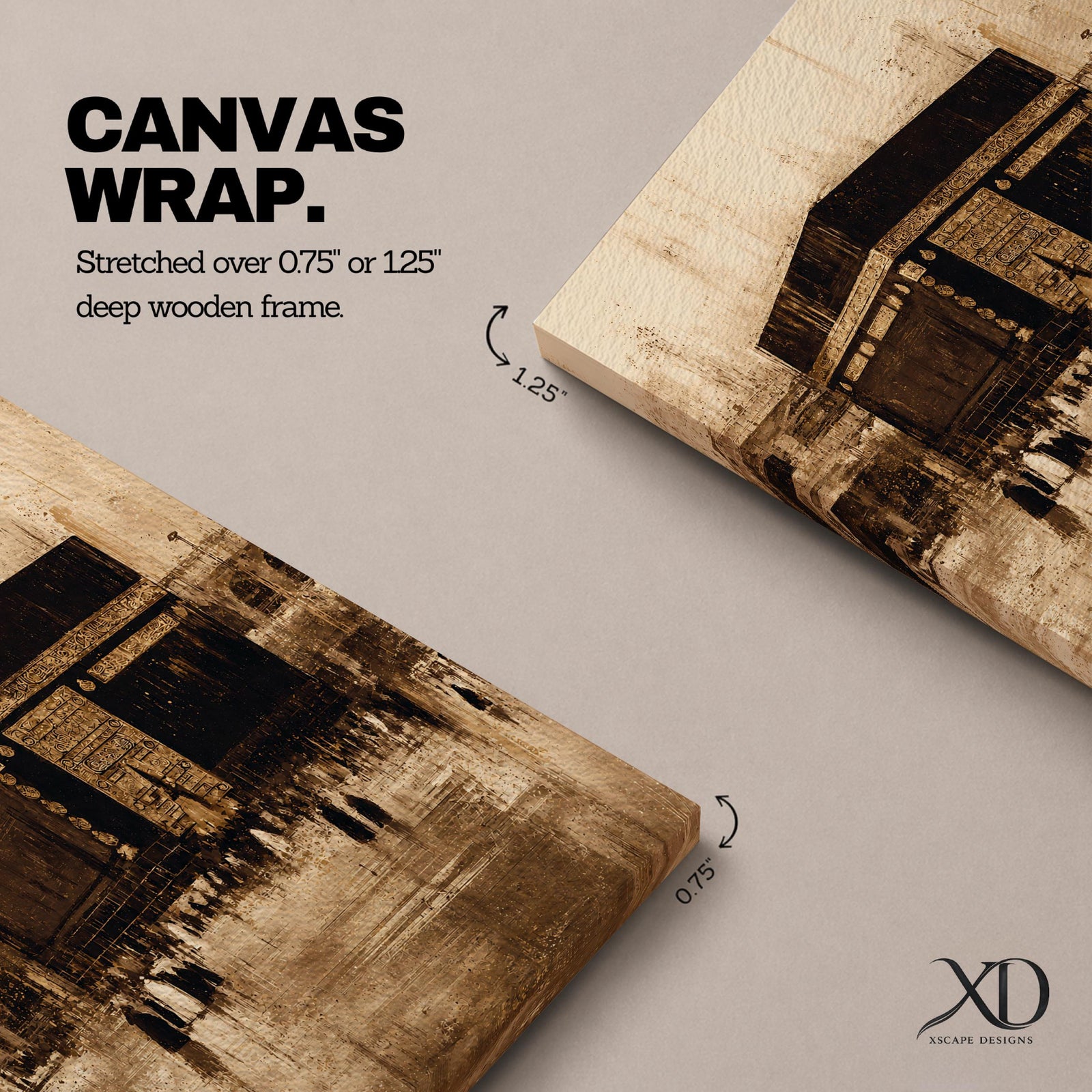 Bring the sacred beauty of Islam into your home with this Kaaba Wall Art, featuring a vintage sepia impressionist portrayal of the Holy Kaaba in Mecca. Rich neutral tones, expressive textures, and timeless painterly details create a peaceful focal point for prayer rooms and elegant Islamic interiors.