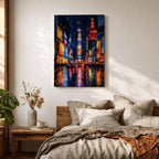 Bring the energy of Manhattan into your space with this Times Square Wall Art, featuring vibrant neon reflections shimmering across rain-soaked streets in a rich impressionist style. Bold city lights, expressive brushwork, and dramatic nighttime colors make this New York canvas a striking centerpiece for offices, lofts, and modern interiors.