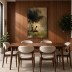 Reflect on faith and peace with this Jesus Praying Wall Art, portraying Christ seated beneath a tree in a tranquil garden rendered in soft impressionist brushstrokes. Neutral earth tones, atmospheric light, and a serene landscape create a meaningful focal point for Christian homes and prayer spaces.