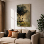 Reflect on faith and peace with this Jesus Praying Wall Art, portraying Christ seated beneath a tree in a tranquil garden rendered in soft impressionist brushstrokes. Neutral earth tones, atmospheric light, and a serene landscape create a meaningful focal point for Christian homes and prayer spaces.