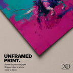 Make a bold statement with this Cowboy Wall Art, featuring a lone rider on horseback rendered in vivid teal and magenta expressionist brushstrokes. Dynamic movement, modern Western style, and striking contemporary colors create an unforgettable centerpiece for ranch homes, offices, and masculine interiors.