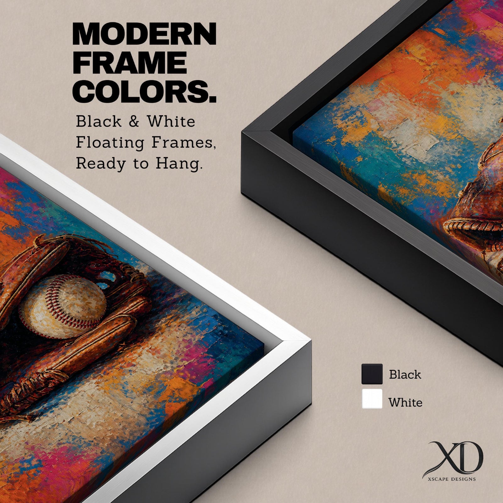 Bring the spirit of the game home with this Baseball Glove Wall Art, featuring a vintage leather glove and baseball against a vibrant abstract background. Rich textures and bold colors create a striking canvas print that's perfect for sports rooms, man caves, offices, and game rooms.