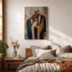 Celebrate faith and family with this Holy Family Wall Art, featuring Mary, Joseph, and the infant Jesus in a beautifully textured painterly style with elegant gold leaf-inspired accents. This timeless Catholic canvas print brings warmth, peace, and devotion to prayer rooms, home altars, churches, or living spaces.