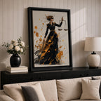 Add sophistication to your legal space with this Lady Justice Wall Art, featuring a striking abstract depiction of the blindfolded goddess holding the scales of justice. Bold gold splashes and expressive brushstrokes create a powerful canvas print for lawyer offices, law firms, and courtrooms.