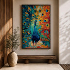 Bring bold color into your home with this Peacock Wall Art, featuring a vibrant expressionist canvas print with richly textured brushstrokes and radiant jewel tones. The dramatic fan of peacock feathers creates a striking focal point, making it perfect for modern living room, bedroom, or office decor.