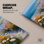 Bring the tranquility of the seaside into your home with this Coastal Wildflower Wall Art, featuring a sunlit beach path surrounded by blooming pastel flowers overlooking the sparkling blue ocean. Soft impressionist brushstrokes and vibrant coastal colors create a peaceful focal point for beach homes and coastal-inspired interiors.