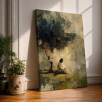 Reflect on faith and peace with this Jesus Praying Wall Art, portraying Christ seated beneath a tree in a tranquil garden rendered in soft impressionist brushstrokes. Neutral earth tones, atmospheric light, and a serene landscape create a meaningful focal point for Christian homes and prayer spaces.